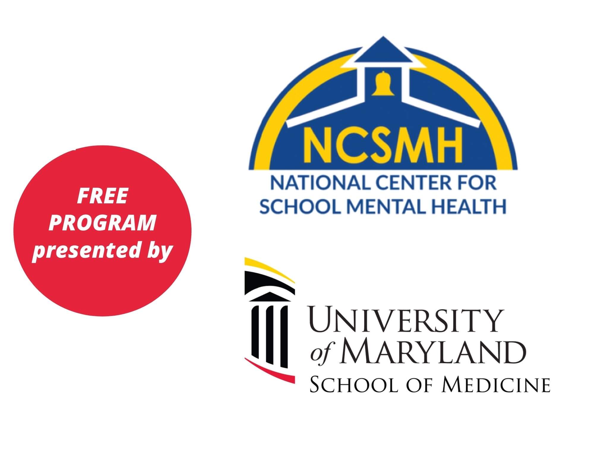 Logotipos de la escuela de medicina NCSMH y U of MD