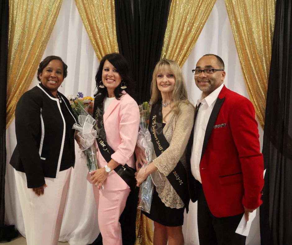 Photo of teacher and support staff of the year celebration