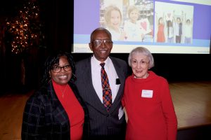Three individuals were honored as TCPS Distinguished Alumni for 2023. (left to right) Ms. Marlene R. Thomas, St. Michaels High Class of 1980; Mr. Edzel L. Turner, Robert Russa Moton High Class of 1958; Mrs. Della M. Andrew, Easton High Class of 1955.